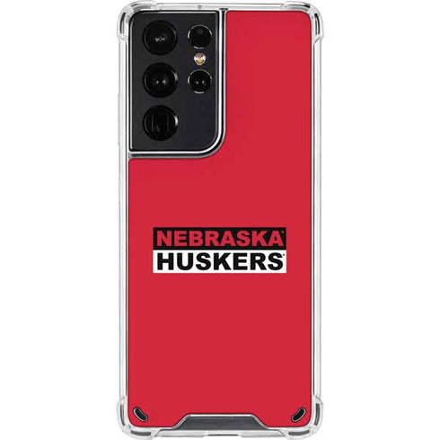 University of Nebraska Red Huskers Galaxy S21 Ultra 5G Clear Case